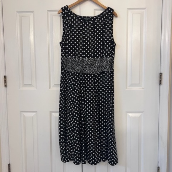 Perceptions Polka Dot Dress A Line Black White 16 - Picture 12 of 16